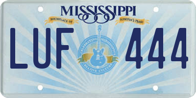 MS license plate LUF444