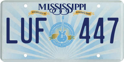 MS license plate LUF447