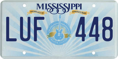 MS license plate LUF448