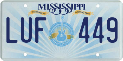 MS license plate LUF449