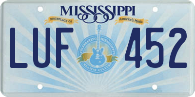 MS license plate LUF452