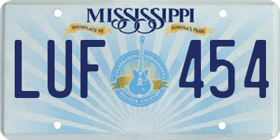MS license plate LUF454