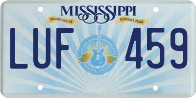MS license plate LUF459