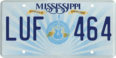 MS license plate LUF464