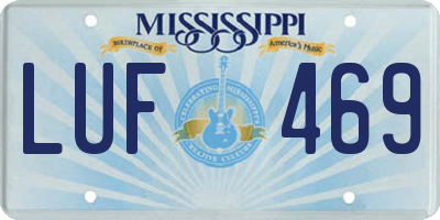 MS license plate LUF469