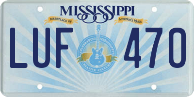 MS license plate LUF470
