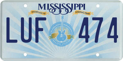 MS license plate LUF474