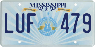 MS license plate LUF479