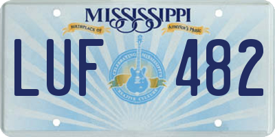 MS license plate LUF482