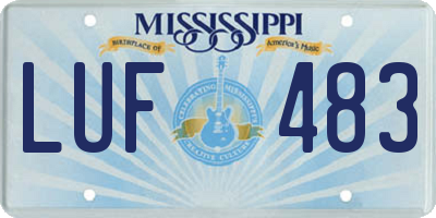 MS license plate LUF483