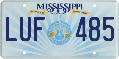 MS license plate LUF485