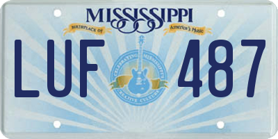 MS license plate LUF487