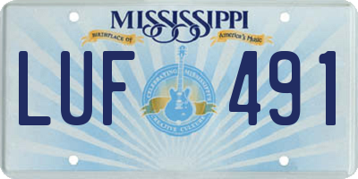 MS license plate LUF491