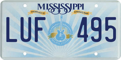 MS license plate LUF495