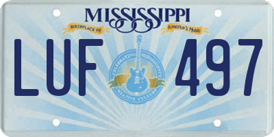 MS license plate LUF497