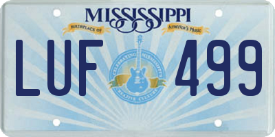 MS license plate LUF499