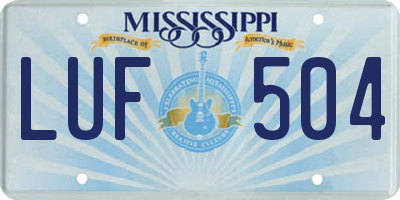 MS license plate LUF504