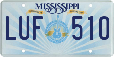 MS license plate LUF510