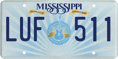 MS license plate LUF511