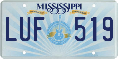 MS license plate LUF519