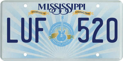 MS license plate LUF520