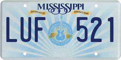 MS license plate LUF521