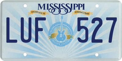 MS license plate LUF527