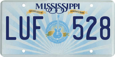 MS license plate LUF528