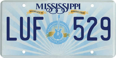 MS license plate LUF529