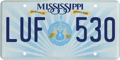 MS license plate LUF530