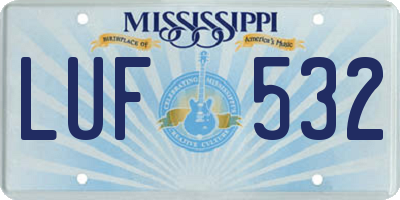 MS license plate LUF532