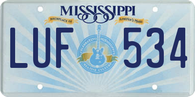 MS license plate LUF534