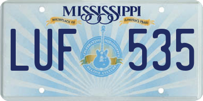MS license plate LUF535