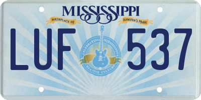 MS license plate LUF537