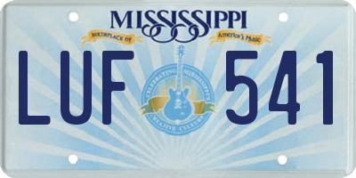 MS license plate LUF541
