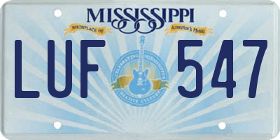 MS license plate LUF547