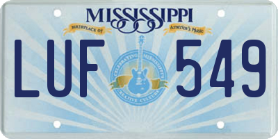 MS license plate LUF549
