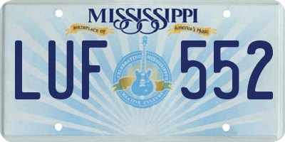 MS license plate LUF552