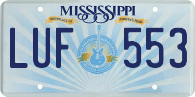 MS license plate LUF553