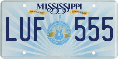MS license plate LUF555