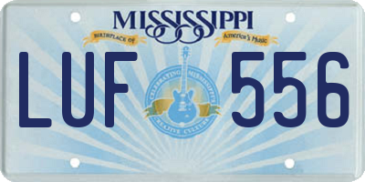 MS license plate LUF556