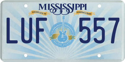 MS license plate LUF557