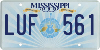 MS license plate LUF561