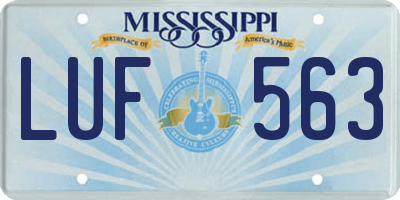 MS license plate LUF563