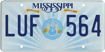 MS license plate LUF564