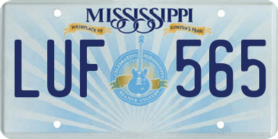 MS license plate LUF565
