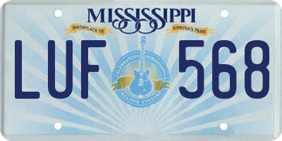 MS license plate LUF568