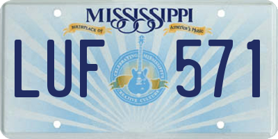 MS license plate LUF571