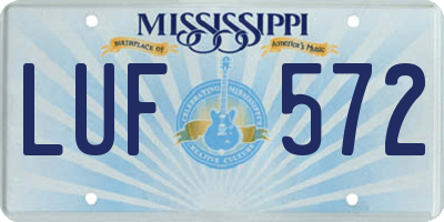 MS license plate LUF572
