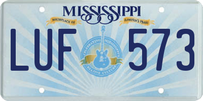 MS license plate LUF573